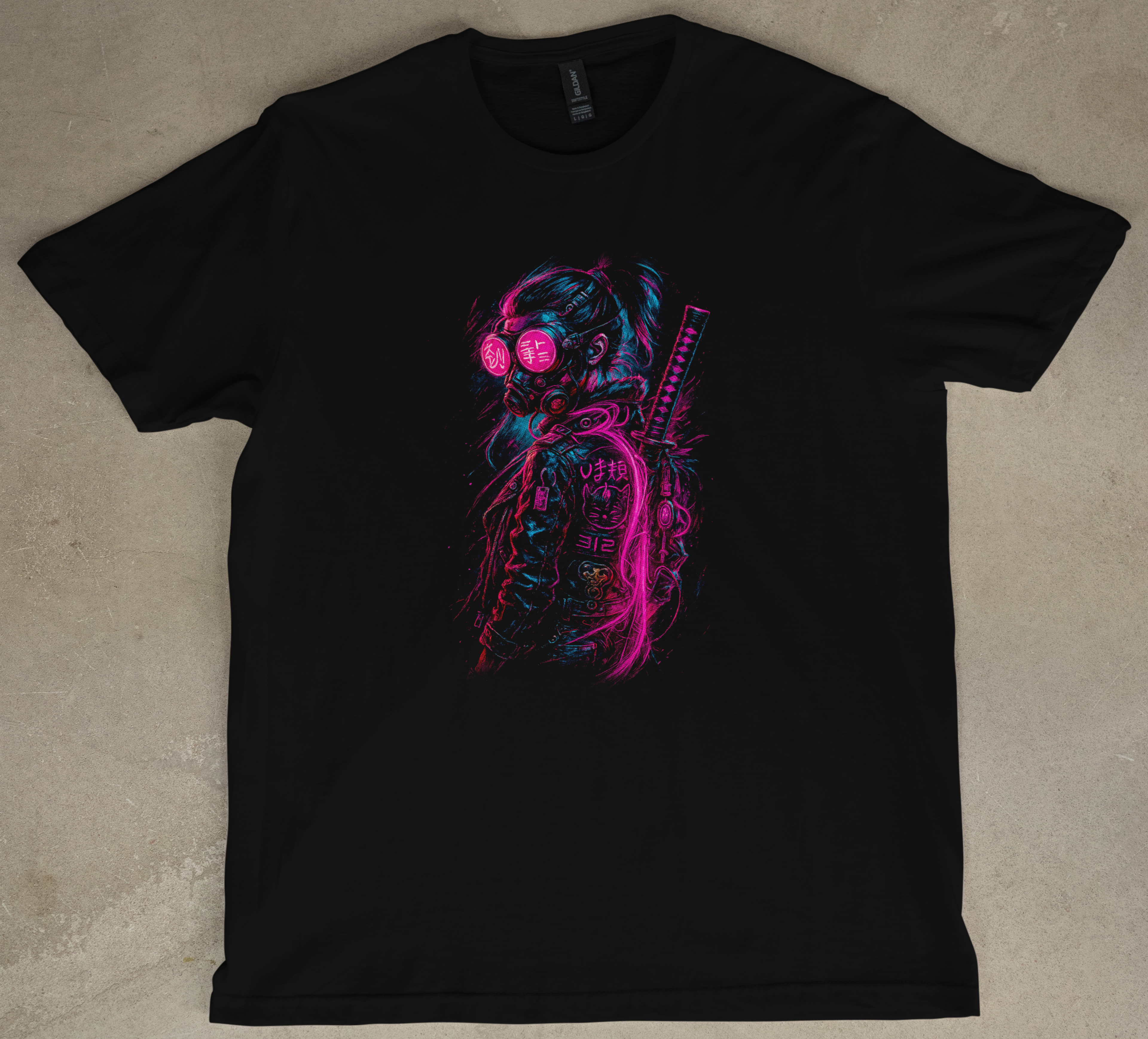 Pink Samuri Graphic Short Sleeve Tee