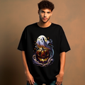 Ghost and Pumpkin Graphic Short Sleeve Tee