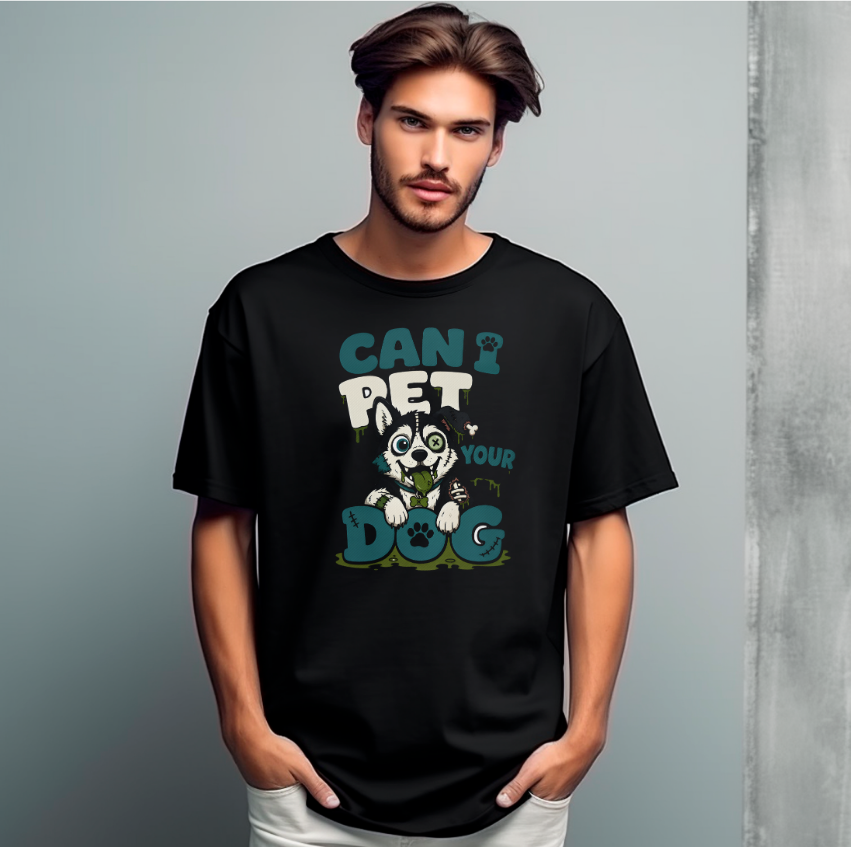 Cute Zombie Dog Graphic Short Sleeve Tee