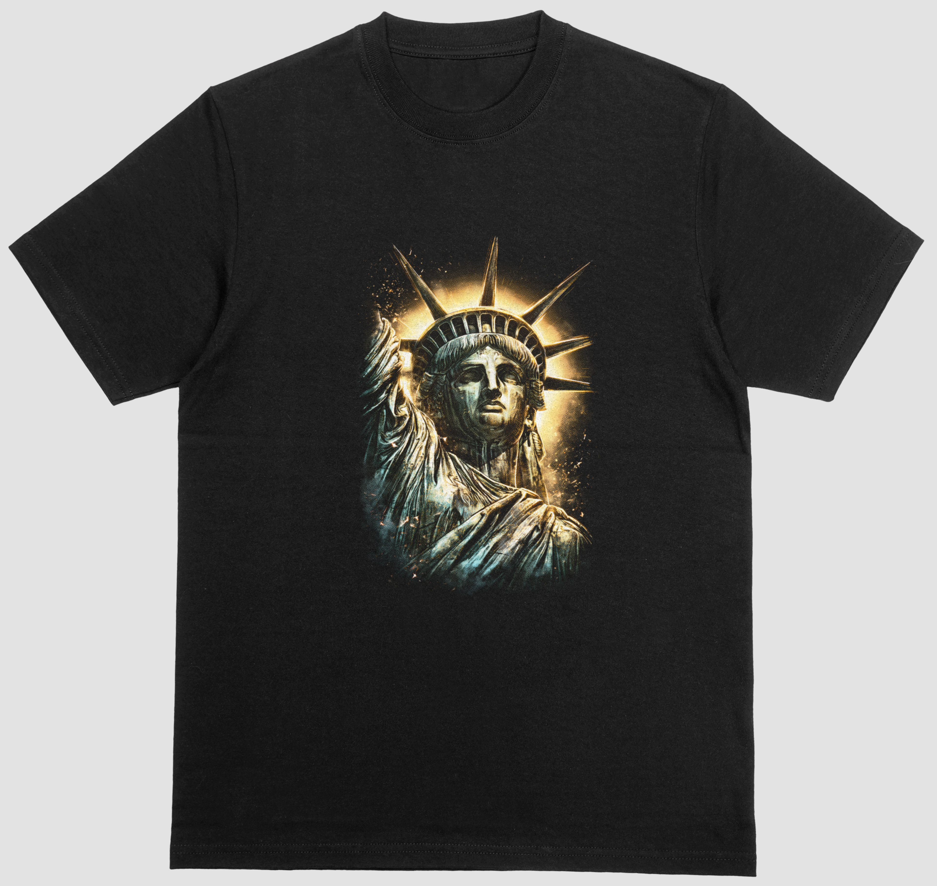 Lady Liberty Portrait Graphic Short Sleeve Tee